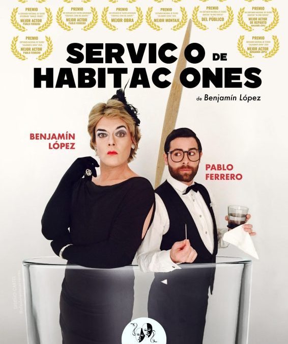 «Servicio de habitaciones» gana el Premio al MEJOR MONTAJE y Premio al MEJOR ACTOR para Pablo Ferrero y Benjamín López, premio compartido, en el Certamen Nacional de Teatro «Calamonte Joven» 2025.