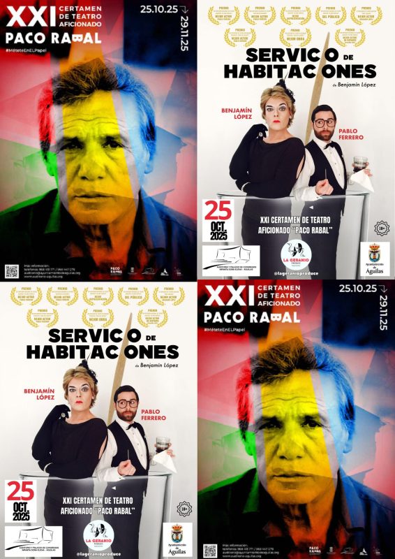 10ª SELECCIÓN: «Servicio de habitaciones» de La Geranio Produce sigue sumando éxitos, esta vez ha sido seleccionada para participar en el XXI Certamen de Teatro Aficionado «Paco Rabal» de Águilas