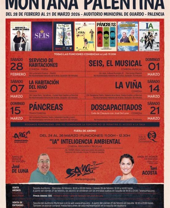 16ª SELECCIÓN: «Servicio de habitaciones» de La Geranio Produce sigue sumando éxitos, esta vez ha sido seleccionada para participar en el 12º Certamen Nacional de Teatro Aficionado Montaña Palentina de Guardo, Palencia.